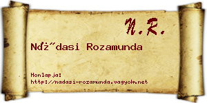 Nádasi Rozamunda névjegykártya